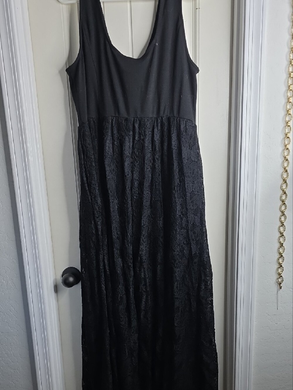 Hot Topic Black Lace Maxi Dress with Scoop Neckline - Picture 8 of 8